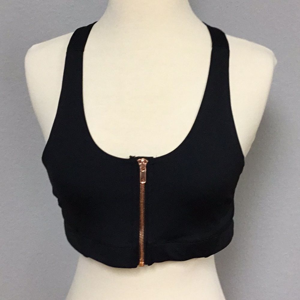 The Barre Code Racerback Zip‎ Up Bra Size Large